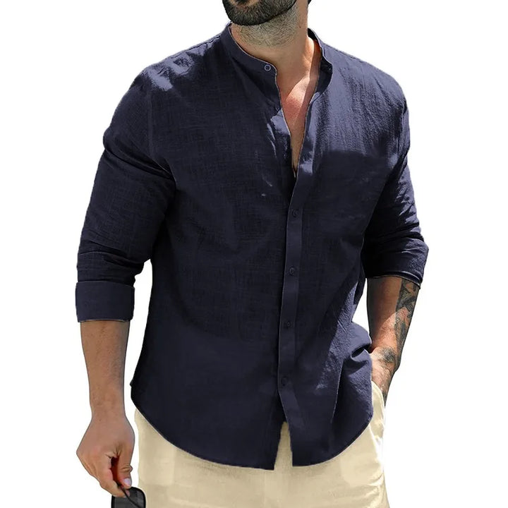 VERNER I LANGARMSHIRT AUS LEINEN