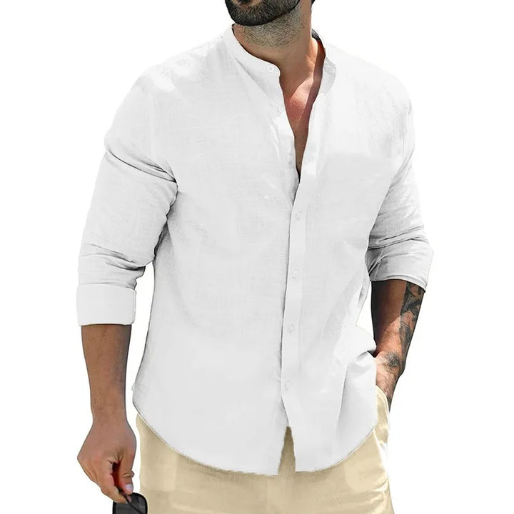 VERNER I LANGARMSHIRT AUS LEINEN
