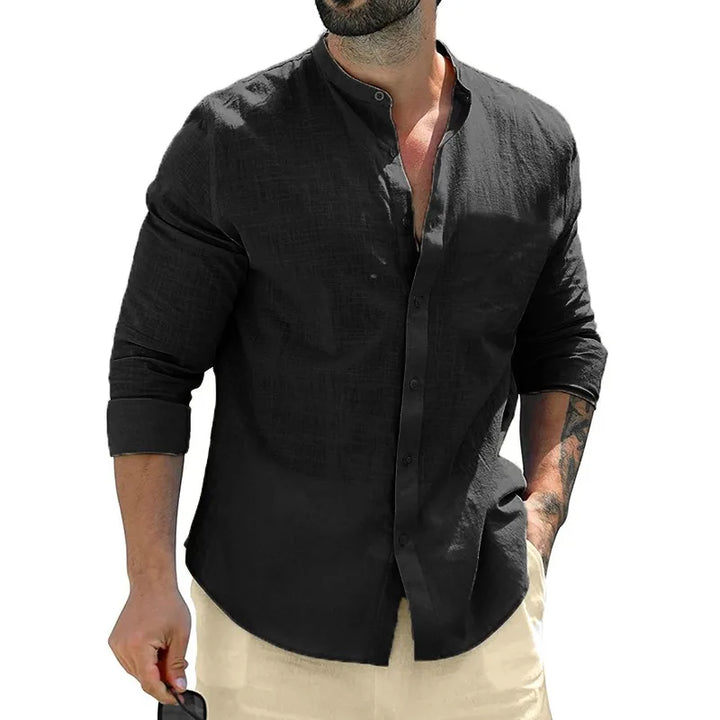 VERNER I LANGARMSHIRT AUS LEINEN