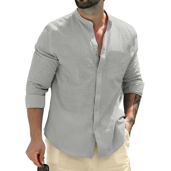 VERNER I LANGARMSHIRT AUS LEINEN
