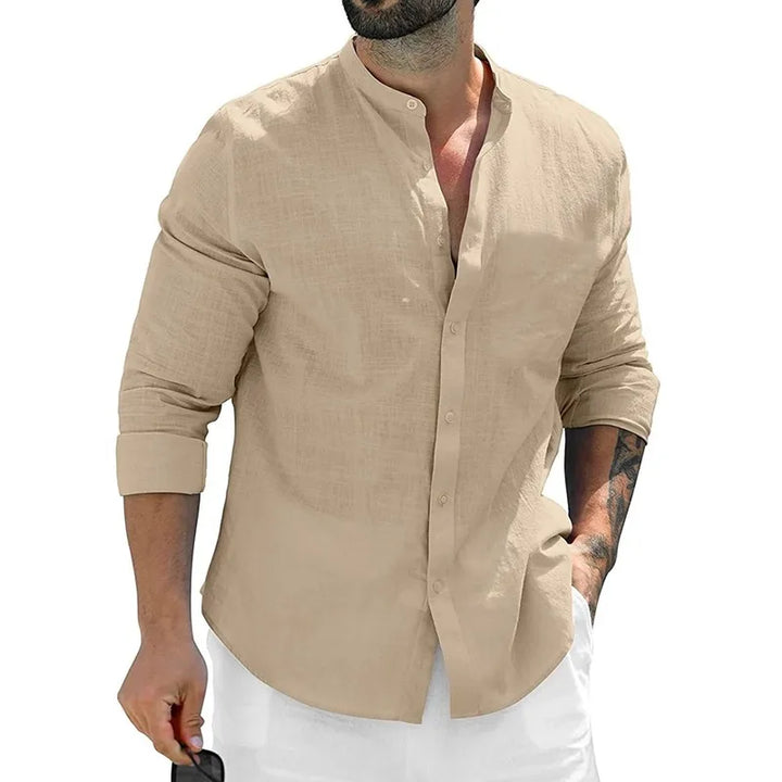 VERNER I LANGARMSHIRT AUS LEINEN