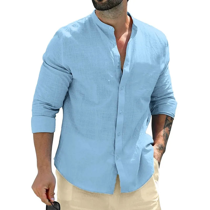 VERNER I LANGARMSHIRT AUS LEINEN